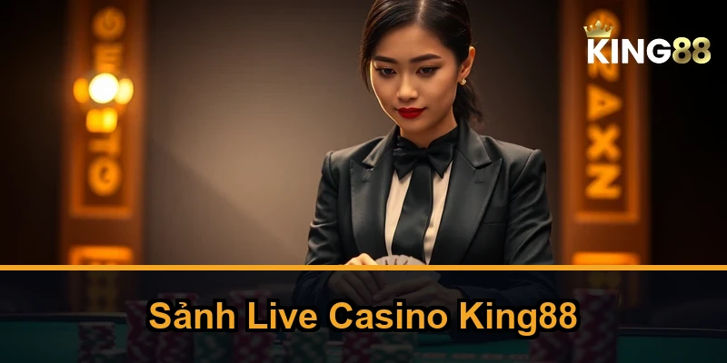 KING88 249 Giao diện live casino Nhà cái với các sảnh baccarat, roulette và dealer thật